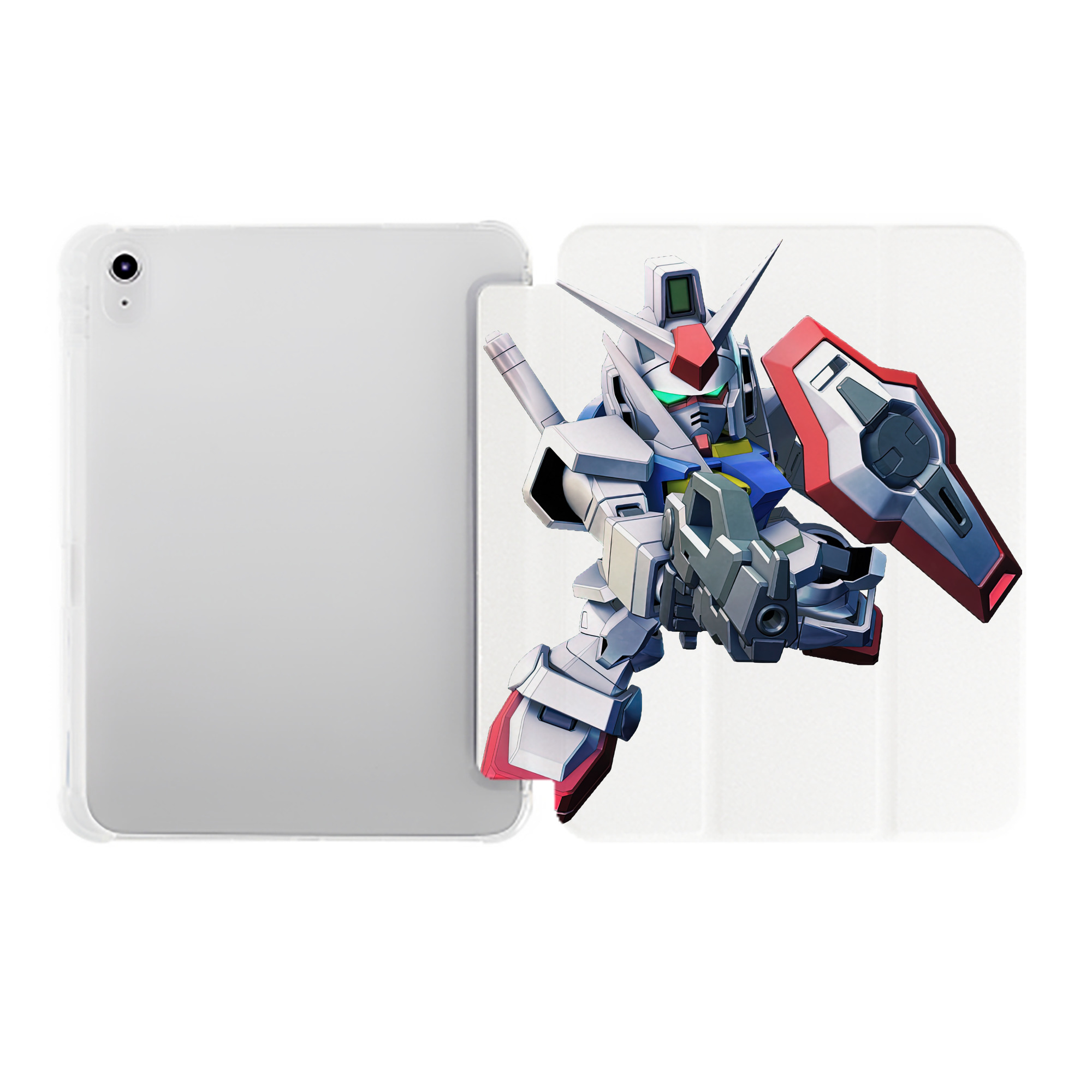 （画像用） 機動戦士ガンダム Mobile Suit Gundam IPad ケース ペン収納付き 三つ折りスタンド PUレザー×シリコン 対応機種9.5/10.5/10.9インチ
